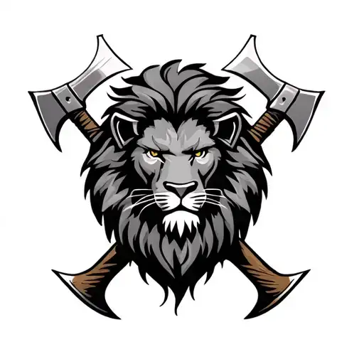 Lion With Crossed Axes Teibal