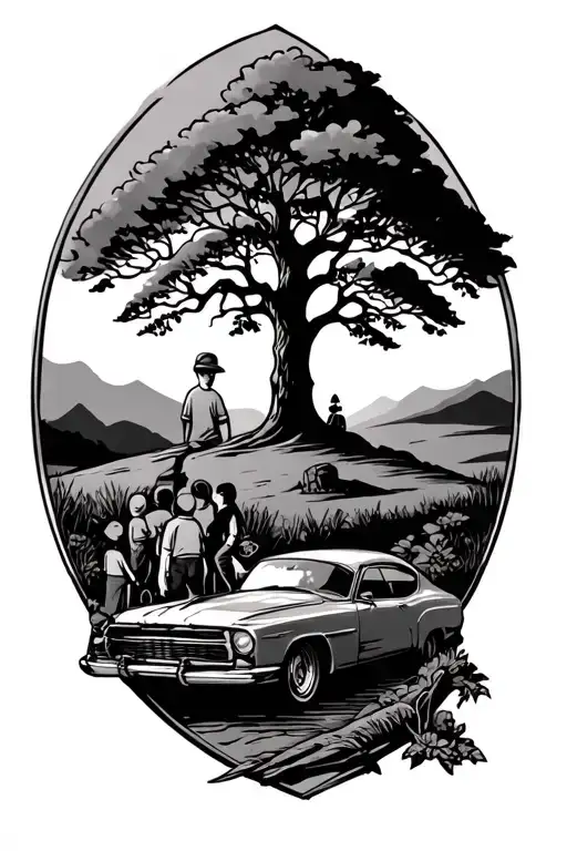 Family Tree And Auto Body Technician Working