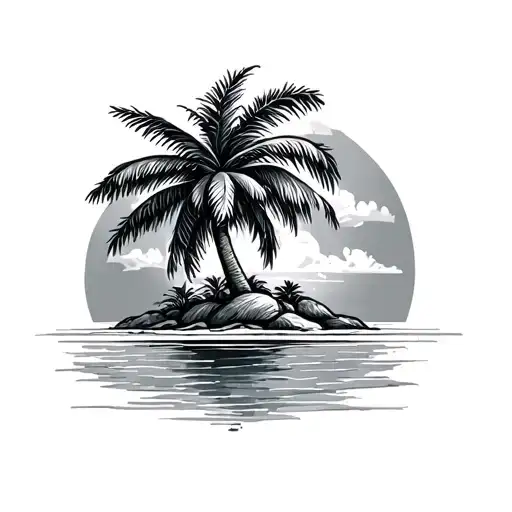 Palm Tree With An Island