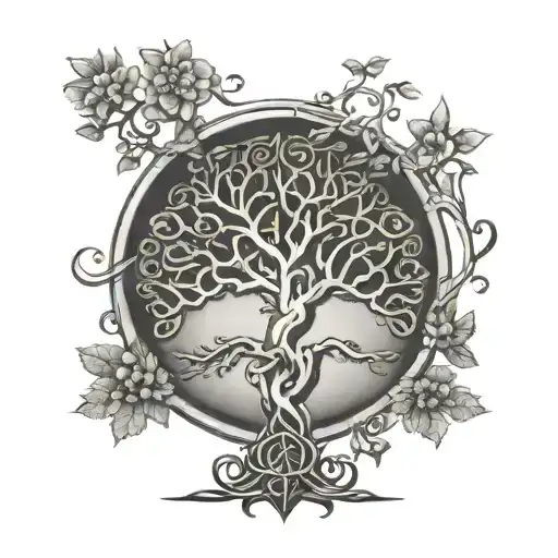 Tree Of Life With Trinity Knot