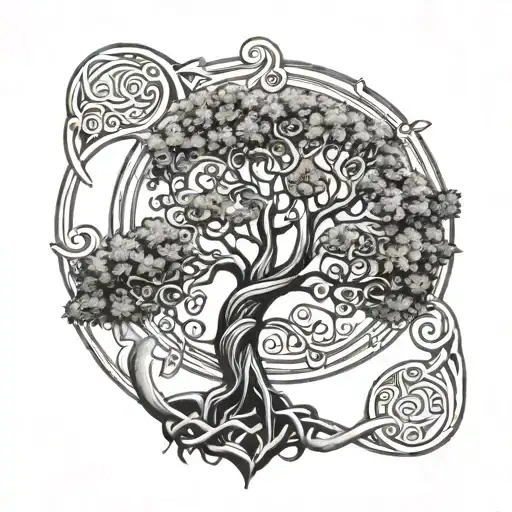 Tree Of Life With Trinity Knot Under