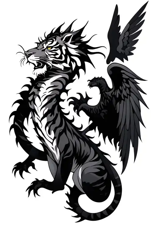 Tiger Dragon And Angel