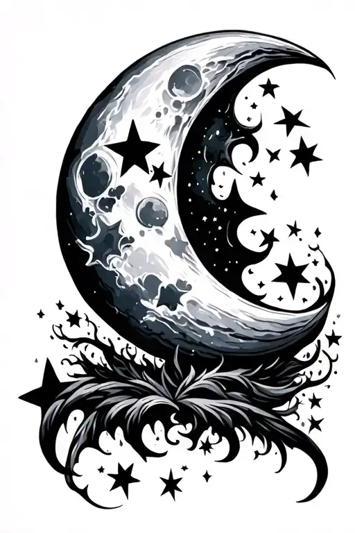 Moon And Stars Forming