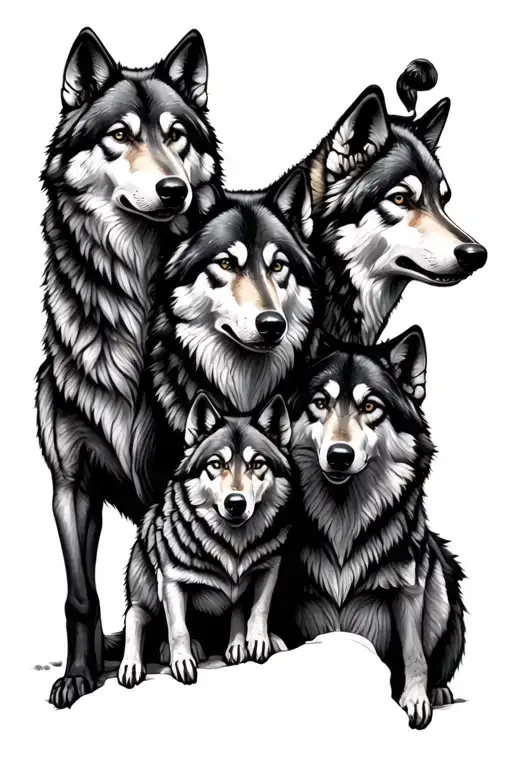 Wolf Pack Symbolizing My Family Of 6 Kids And Two Parents