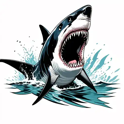 Tribal Tattoo Great White Shark Emerging