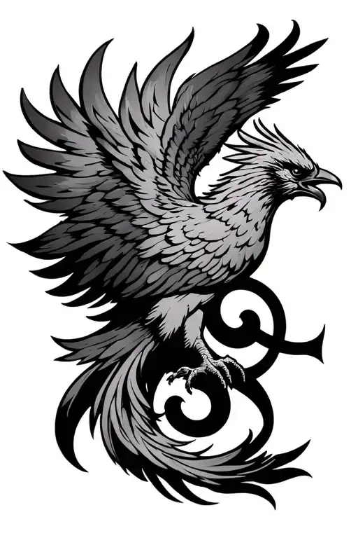 Phoenix And Triskel Symbol