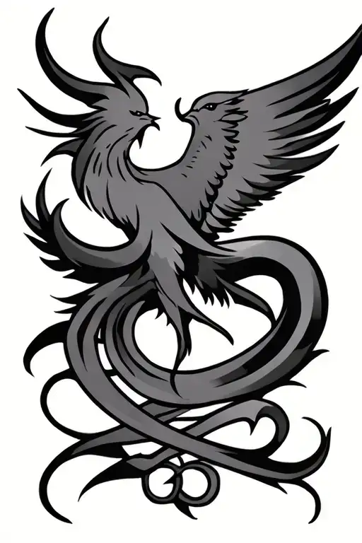 Phoenix And Triskel Symbol