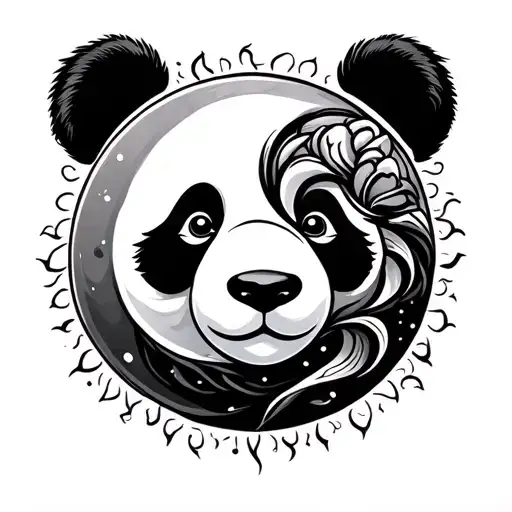 Panda Moon Sun Symbol