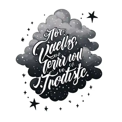 Stars Clouds Bible Verse Written