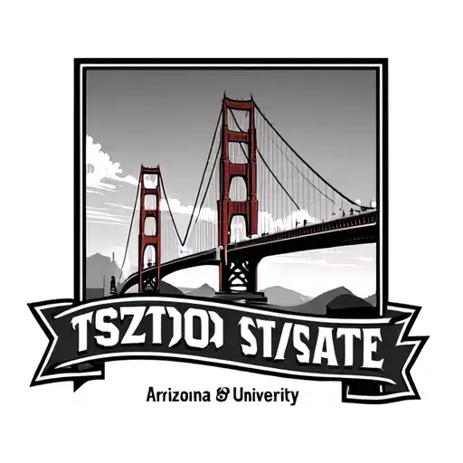 Golden Gate Bridge And Arizona State University Logo