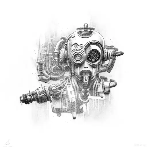 Cyberpunk Tattoo With Biomechanical