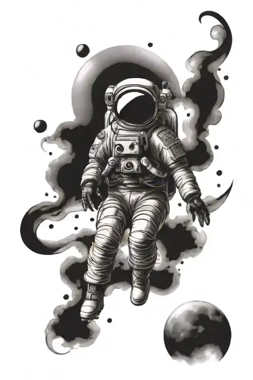 A Flroral Soul Meditate Astronaut Moon