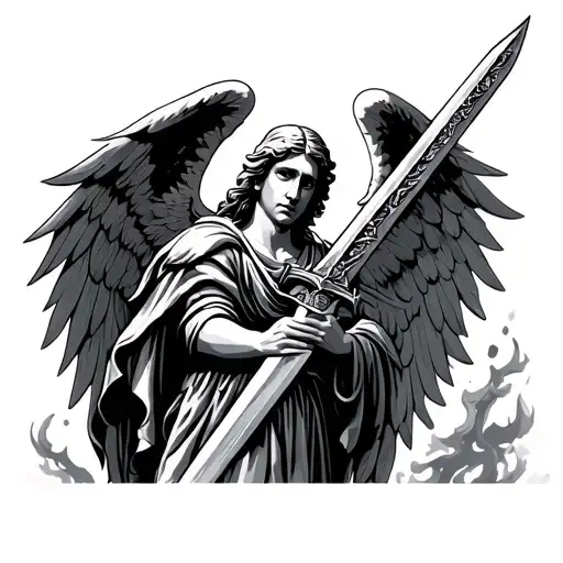 Guardian Angel Holding A Sword