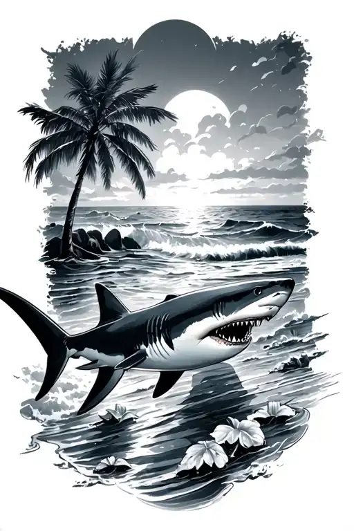 The Beach And Sharks