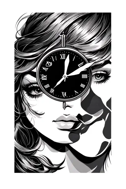 Woman Face Clock Face