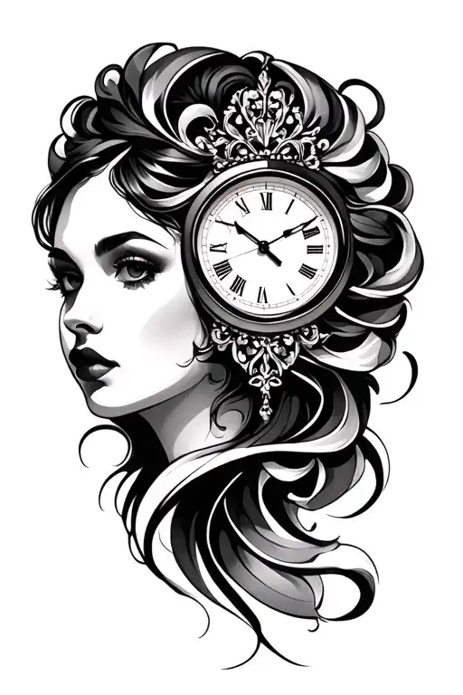Woman Face Clock
