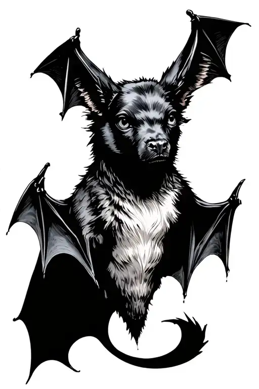 A Black And White Sketch Style Bat For Calf