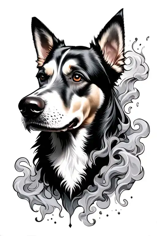 3 Headed Dog With Cahins And Smoke