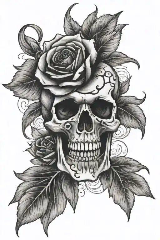 Skull Rose Cross
