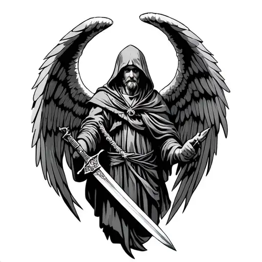 Arch Angel Michael With Hood And Sword