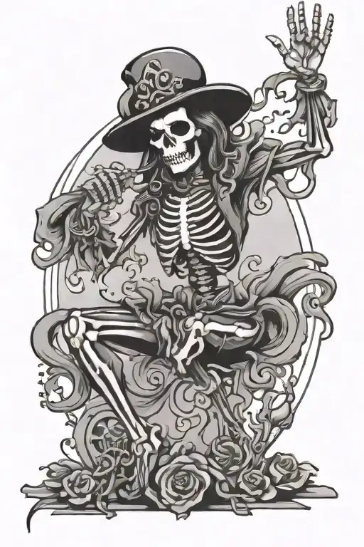 Rave Girl Dancing Skeleton