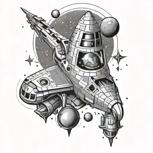 A Lego Spaceship Flying Through A Galaxy With The Names Of Your Children Written In The Stars