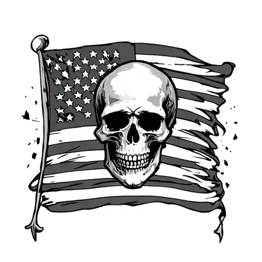 Skull And American Flag