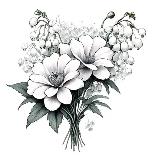 Carnations Lilly Of The Valley Water Lillie's And Forget Me Nots Wrapped