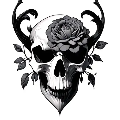 Crow Skull Flowers