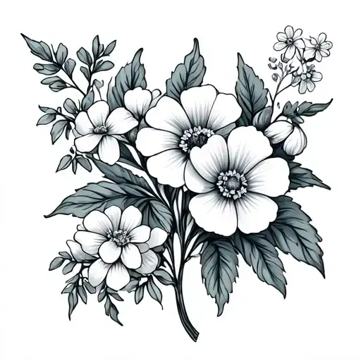 January February May July Birth Flowers With A Forget Me Not