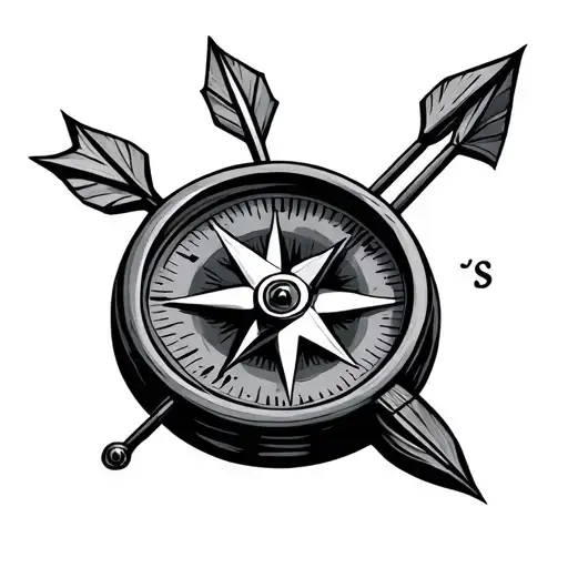 Compass With 4 Arrows