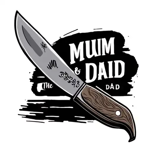 Knife With Mum And Dad Text