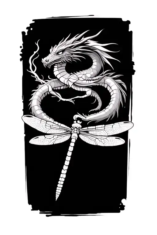 Dragon Fly Cross Surrounded