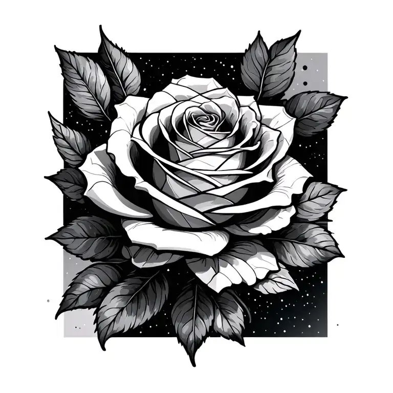 Geometric Rose In Space Themed