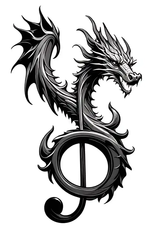 Treble Clef Made By Dragon And At The End Dragon Tail Fishing Hook