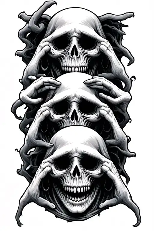 Trio Sea No Evil Hear No Evil See No Evil Ghosts