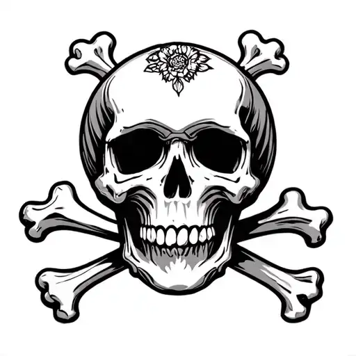 Mandala With Skull And Bones