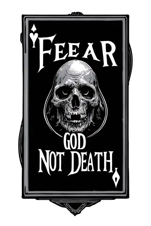 Full House Of Cards With Lettering Saying Fear God Not Death