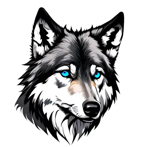 Wolf With Blue Eyes