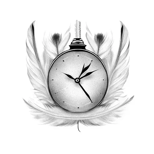 Broken Clock And Feather