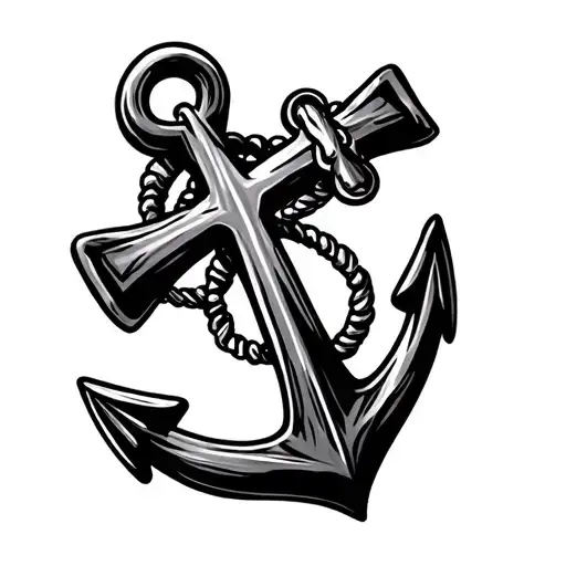 Anchor Cross With Ocean