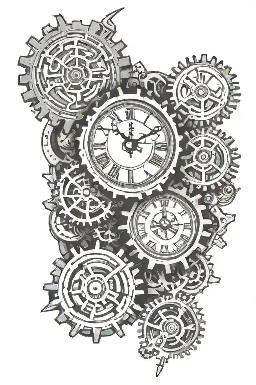 Clock With Gears Incorporated Into The Design