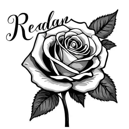 Rose With Reagan Name Written