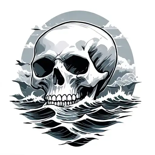 Skull And Ocean