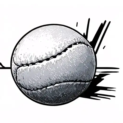 Tennis Ball Heartbeat Line