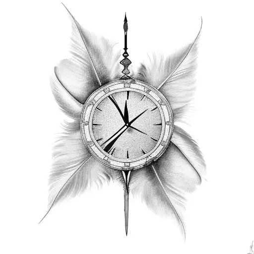 Broken Clock And Feather