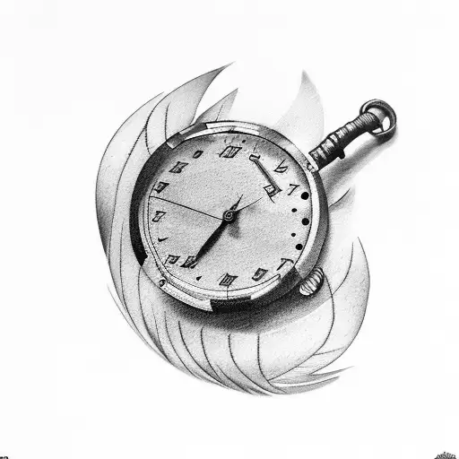 Broken Watch And Feather