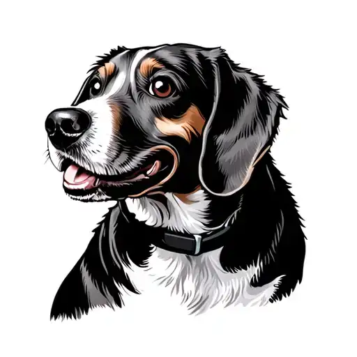 Beagle Dog's Outside Car Window Looking