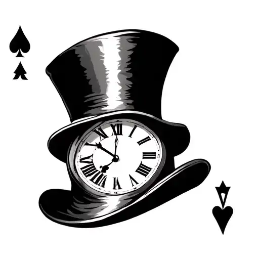 Mad Hatter Top Hat Clock Ace Of Spades