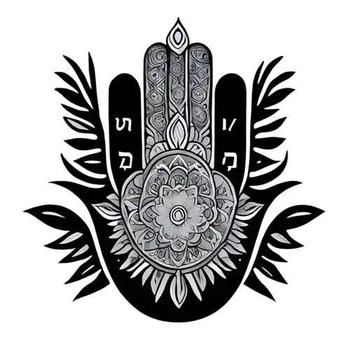 Hamsa Hand And My Kids Names Written In Hebrew Letters